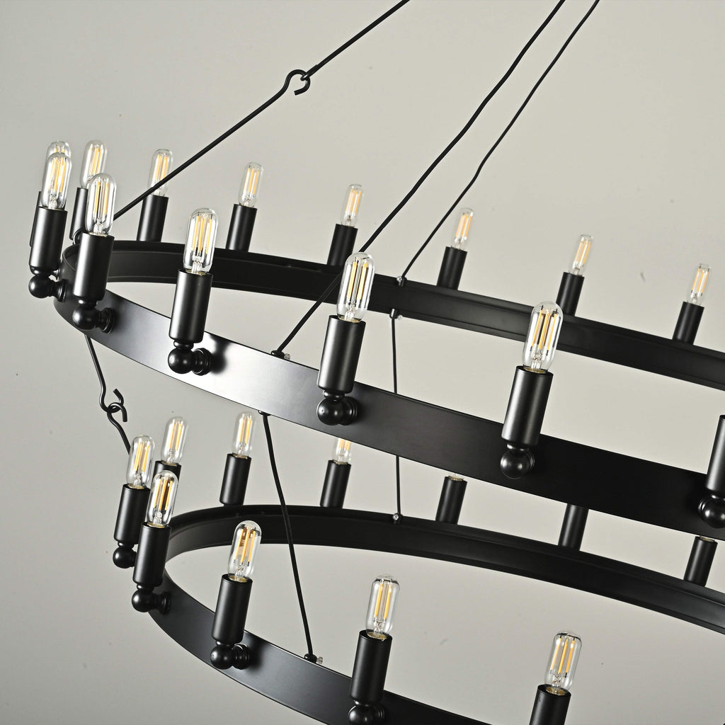 50 Inch Tubular Candle Tiered Chandelier - Camino