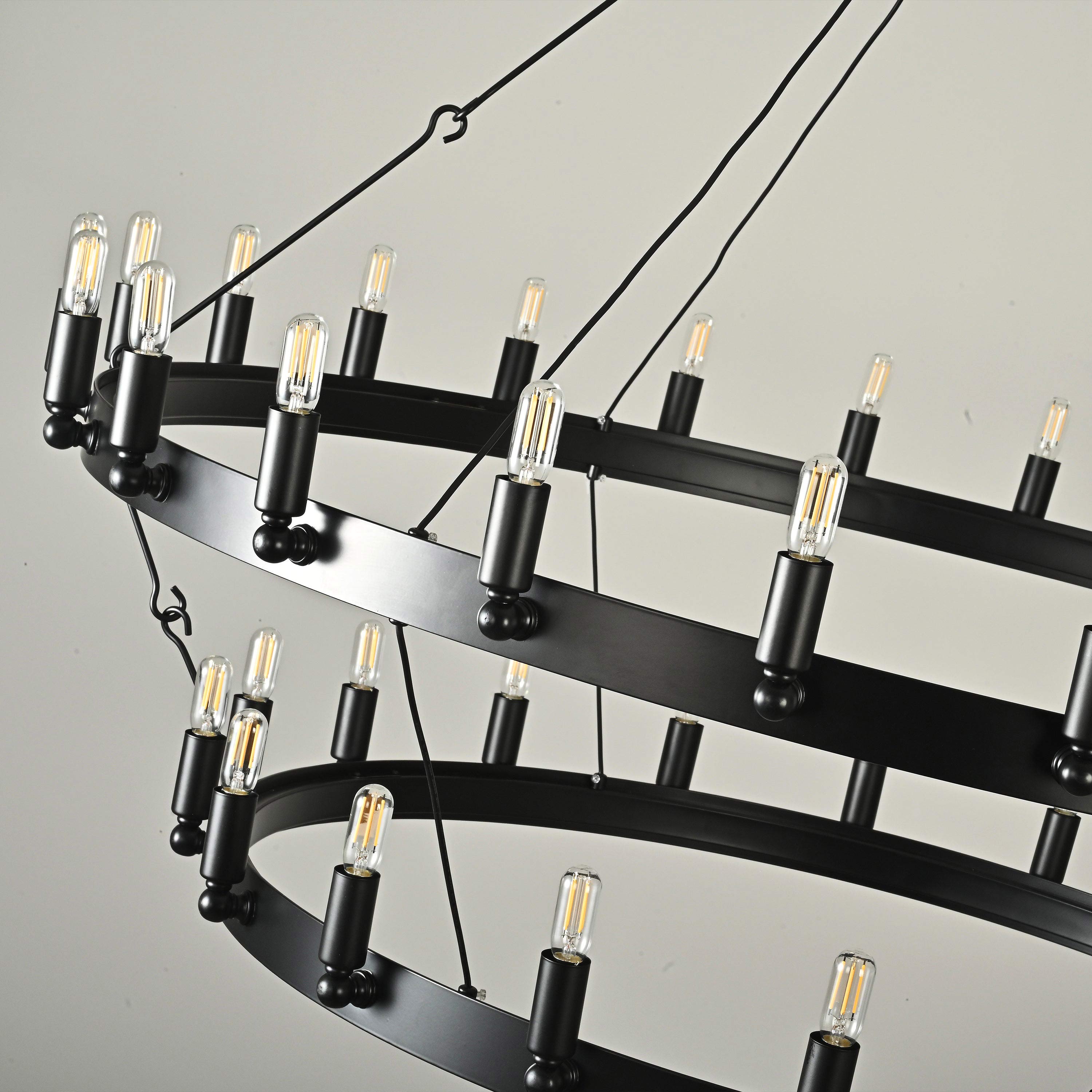 50 Inch Tubular Candle Tiered Chandelier - Camino