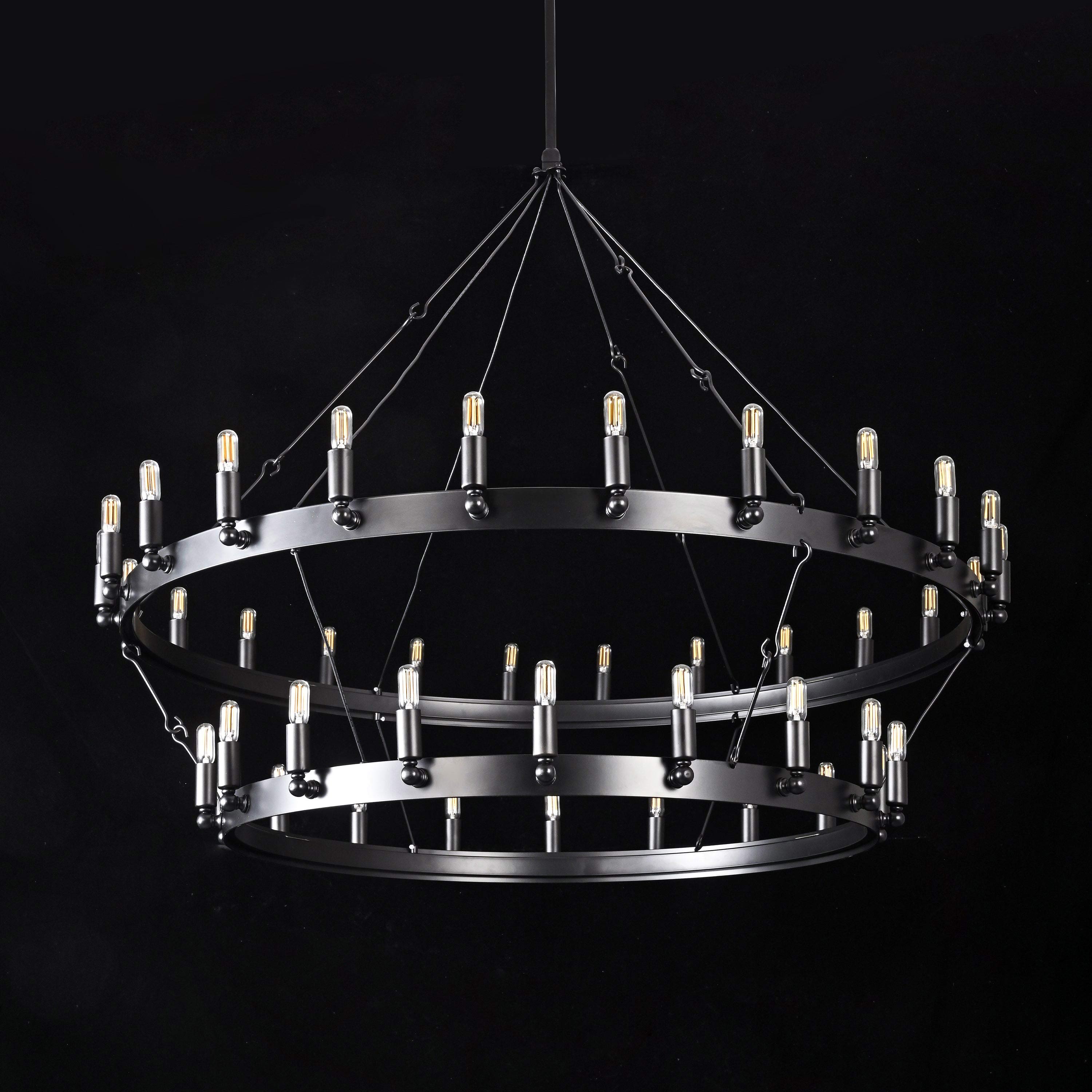 50 Inch Tubular Candle Tiered Chandelier - Camino