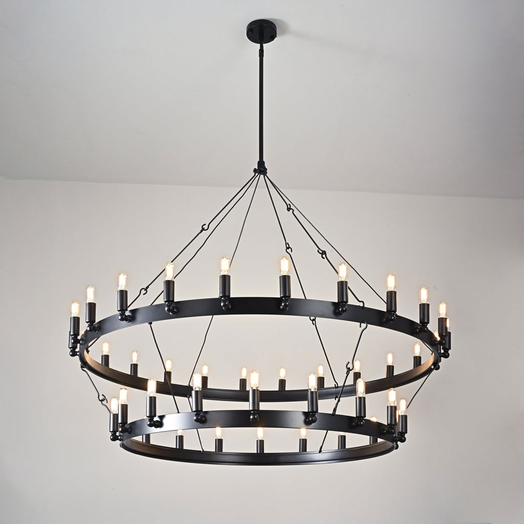 50 Inch Tubular Candle Tiered Chandelier - Camino