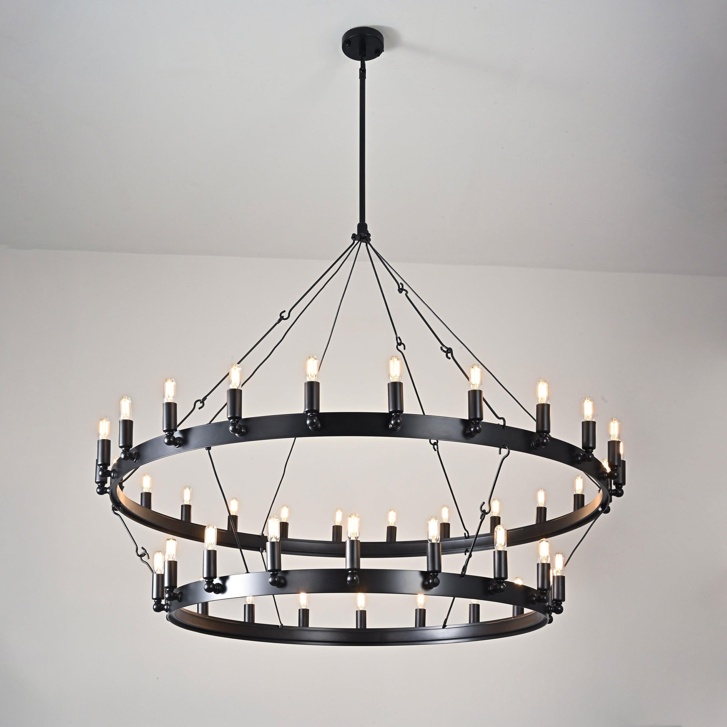 50 Inch Tubular Candle Tiered Chandelier - Camino