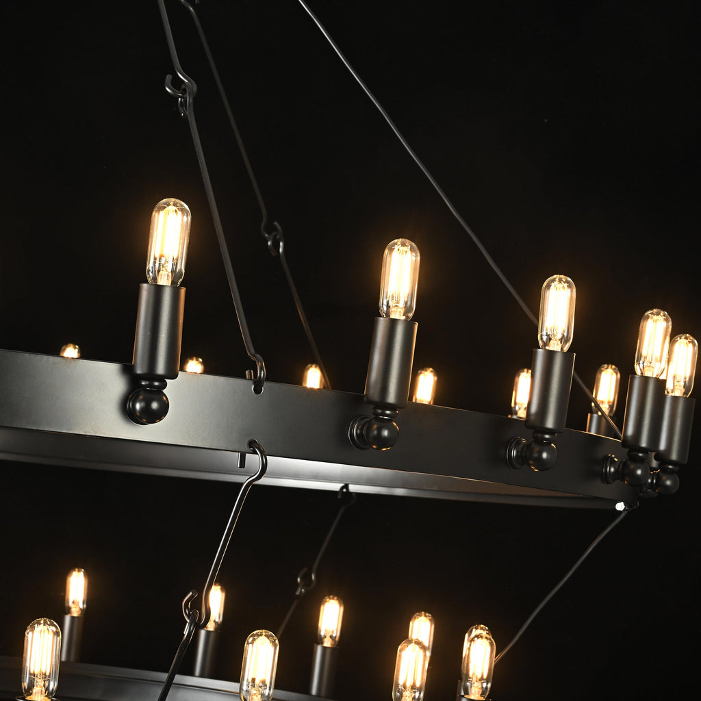 50 Inch Tubular Candle Tiered Chandelier - Camino