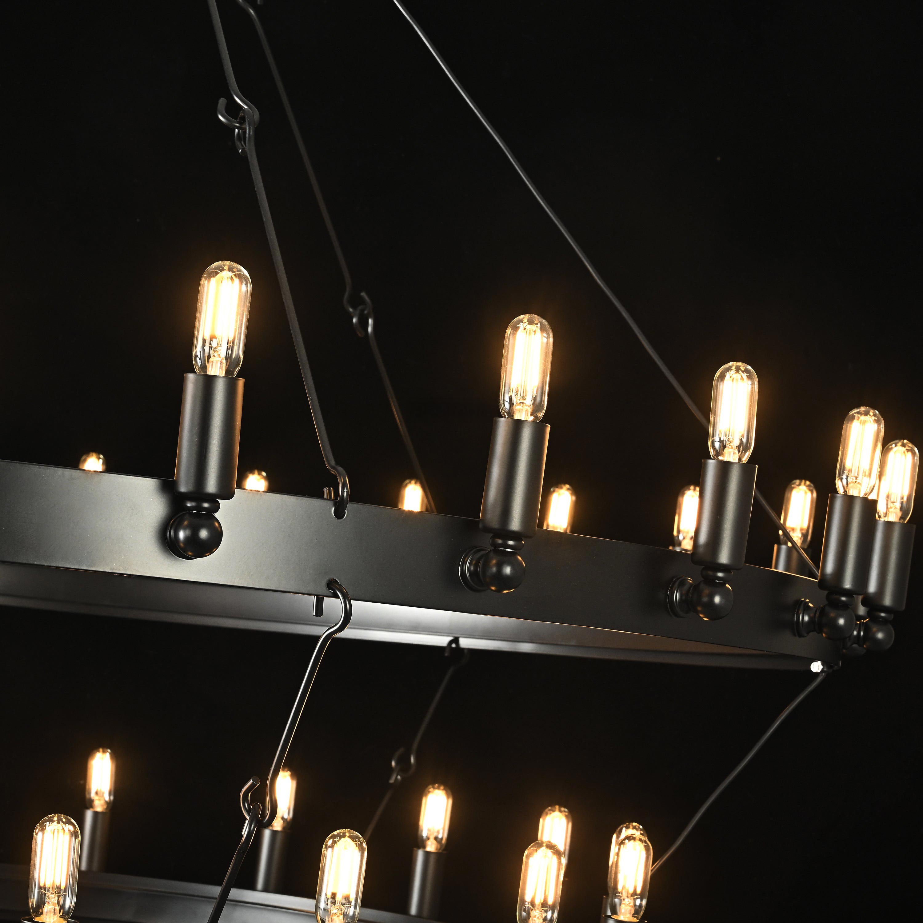 50 Inch Tubular Candle Tiered Chandelier - Camino