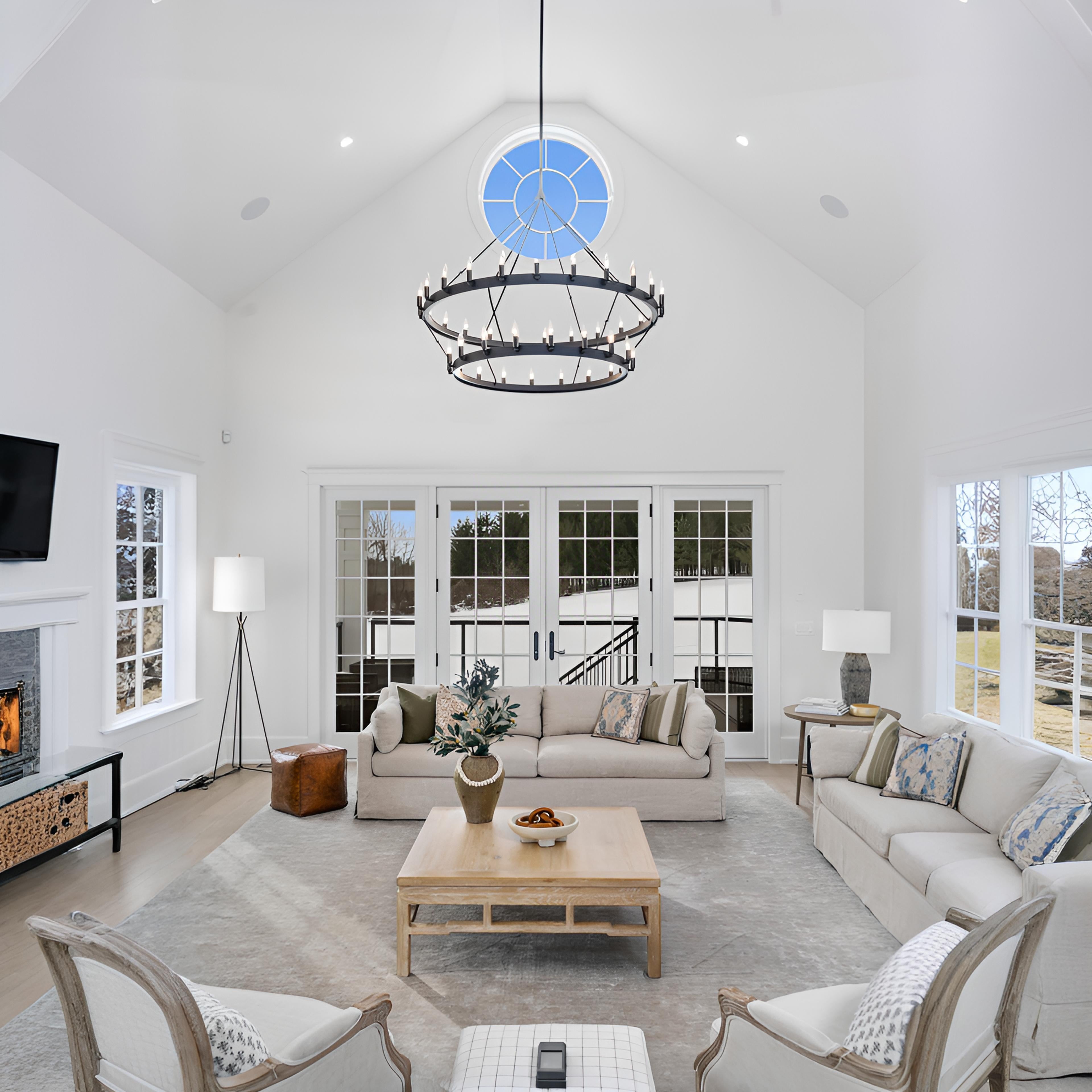 50 Inch Tubular Candle Tiered Chandelier - Camino