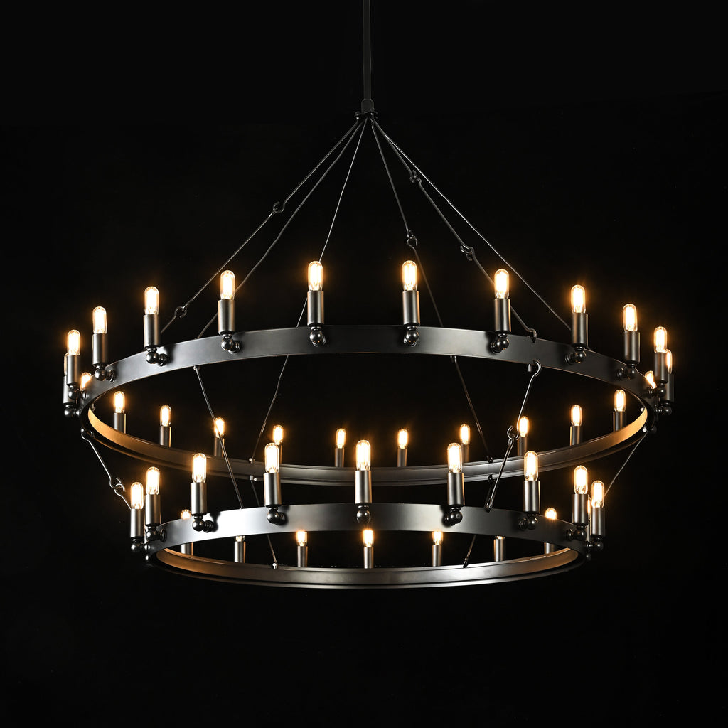 50 Inch Tubular Candle Tiered Chandelier - Camino