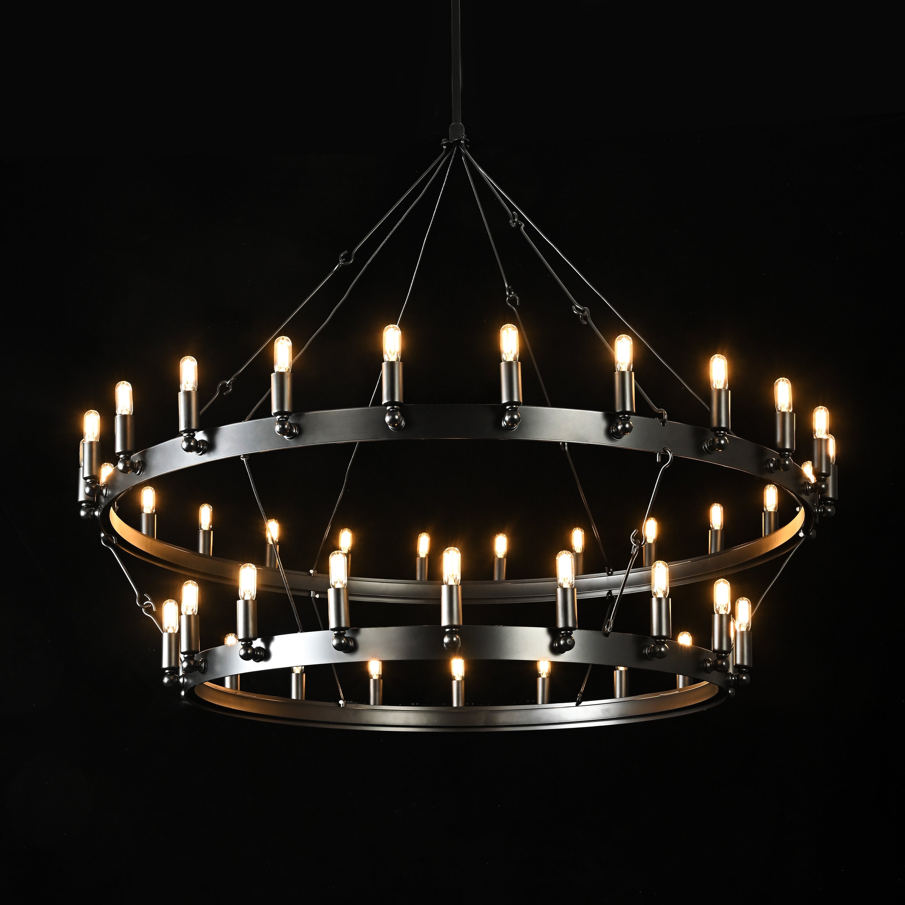 50 Inch Tubular Candle Tiered Chandelier - Camino