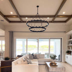 50 Inch Tubular Candle Tiered Chandelier - Camino