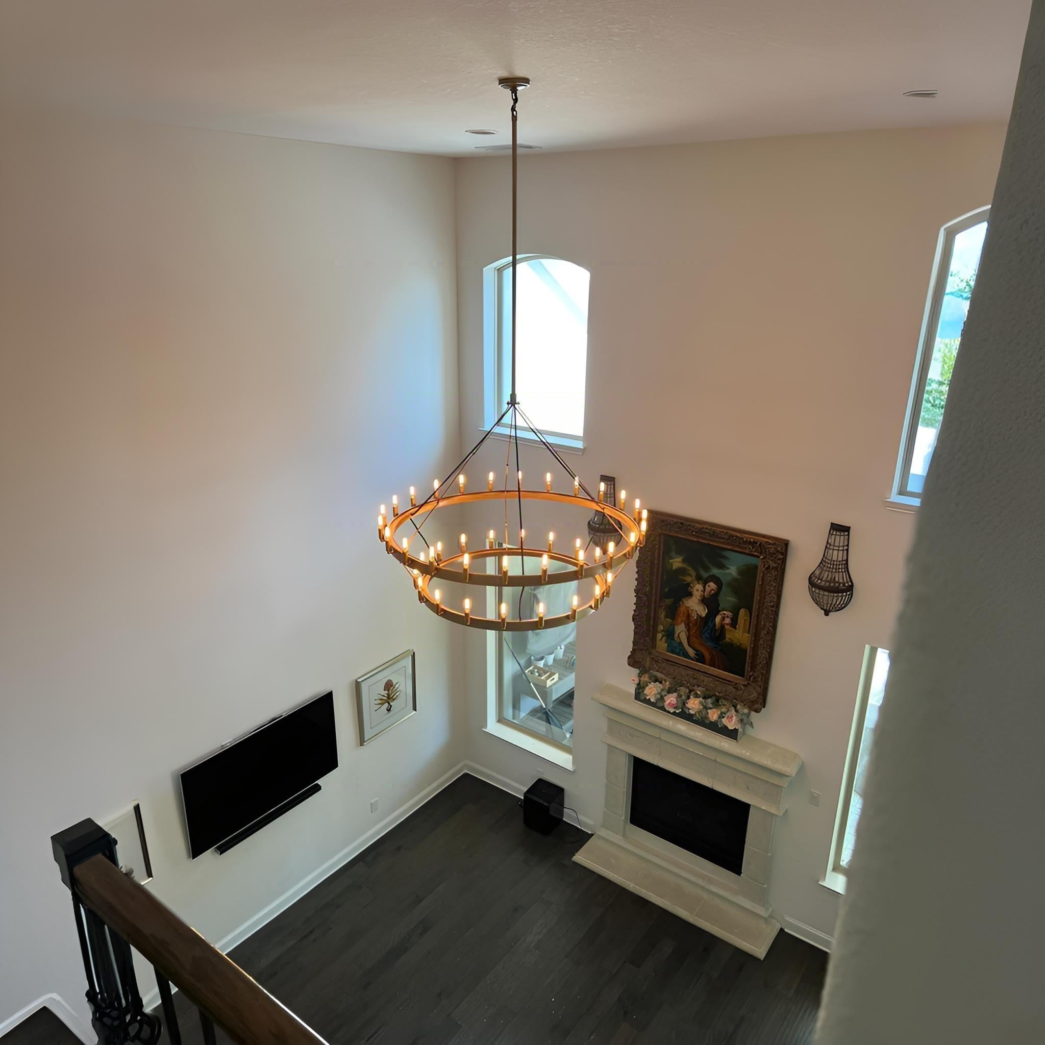 50 Inch Tubular Candle Tiered Chandelier - Camino