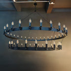 63 Inch Double Wagon Wheel Chandelier - Camino