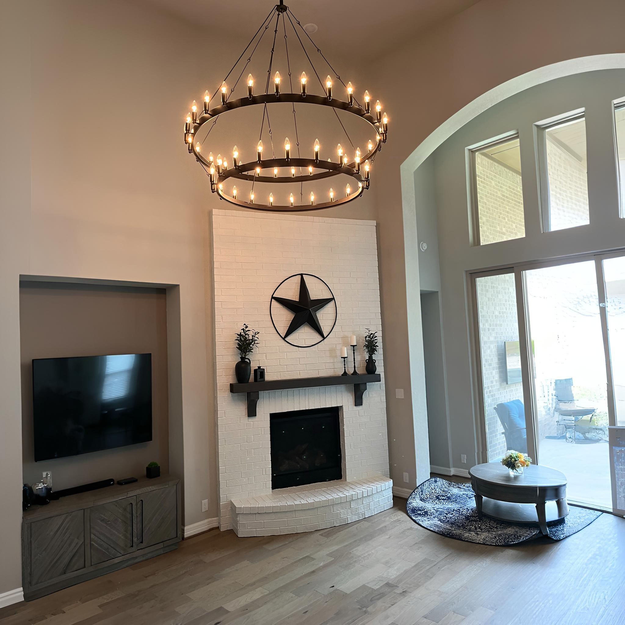 63 Inch Tubular Candle Tiered Chandelier - Camino