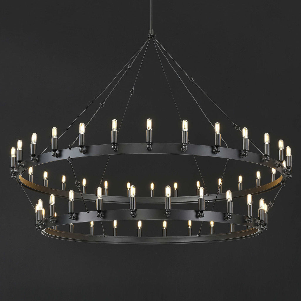 63 Inch Tubular Candle Tiered Chandelier - Camino