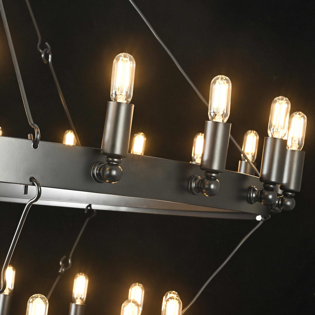 63 Inch Tubular Candle Tiered Chandelier - Camino