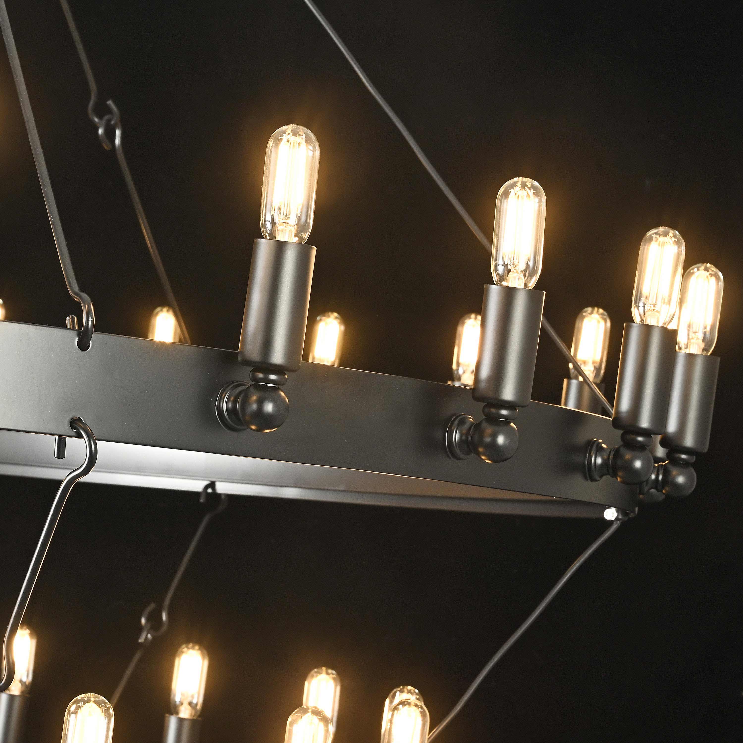 63 Inch Tubular Candle Tiered Chandelier - Camino