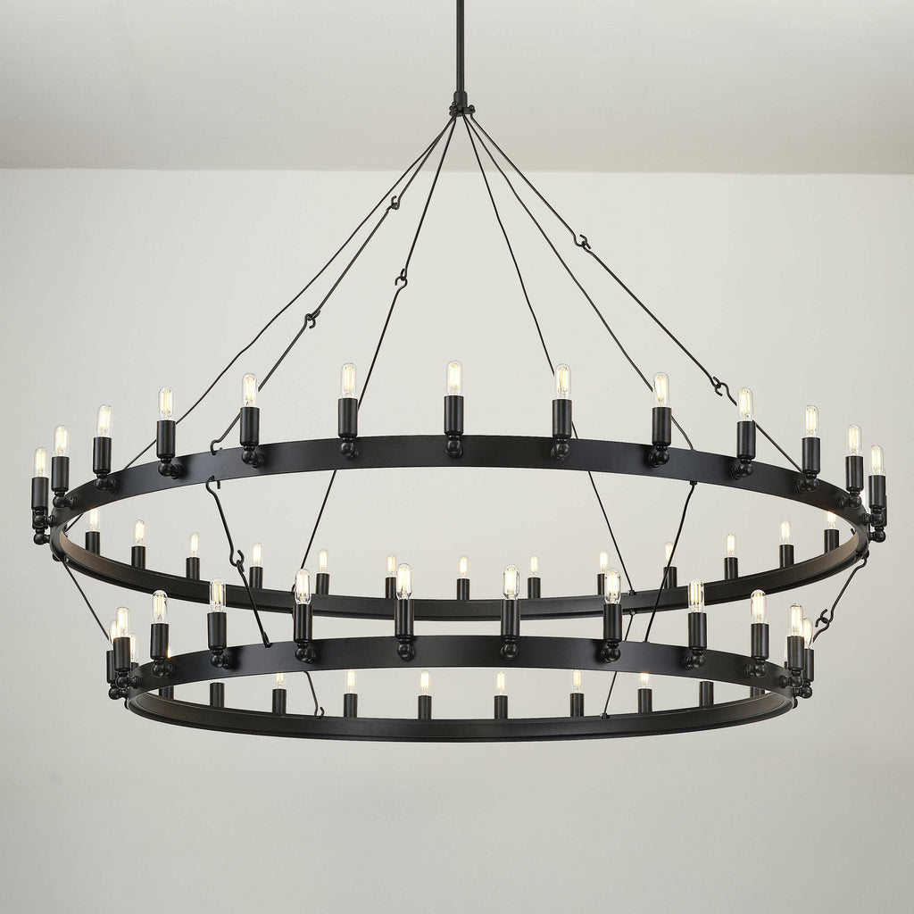 63 Inch Tubular Candle Tiered Chandelier - Camino