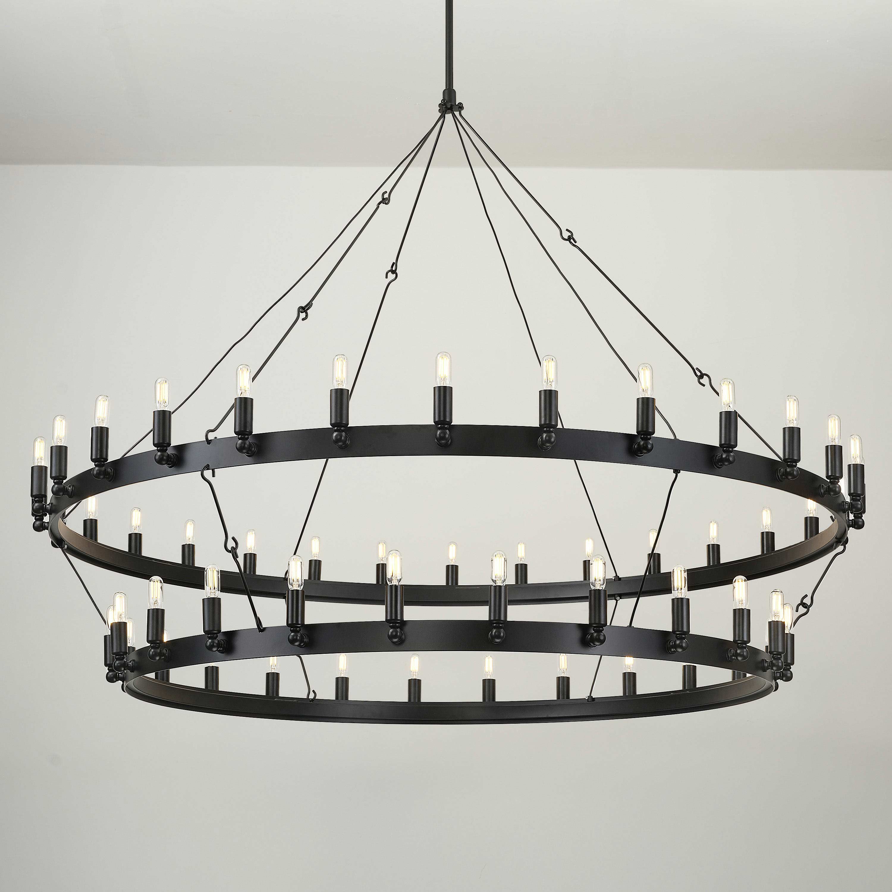 63 Inch Tubular Candle Tiered Chandelier - Camino