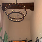 63 Inch Tubular Candle Tiered Chandelier - Camino