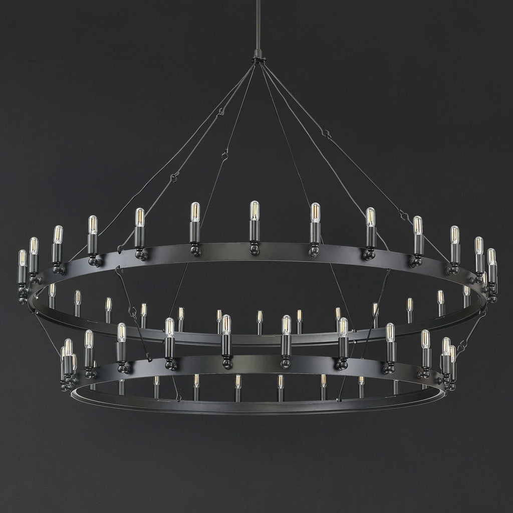 63 Inch Tubular Candle Tiered Chandelier - Camino