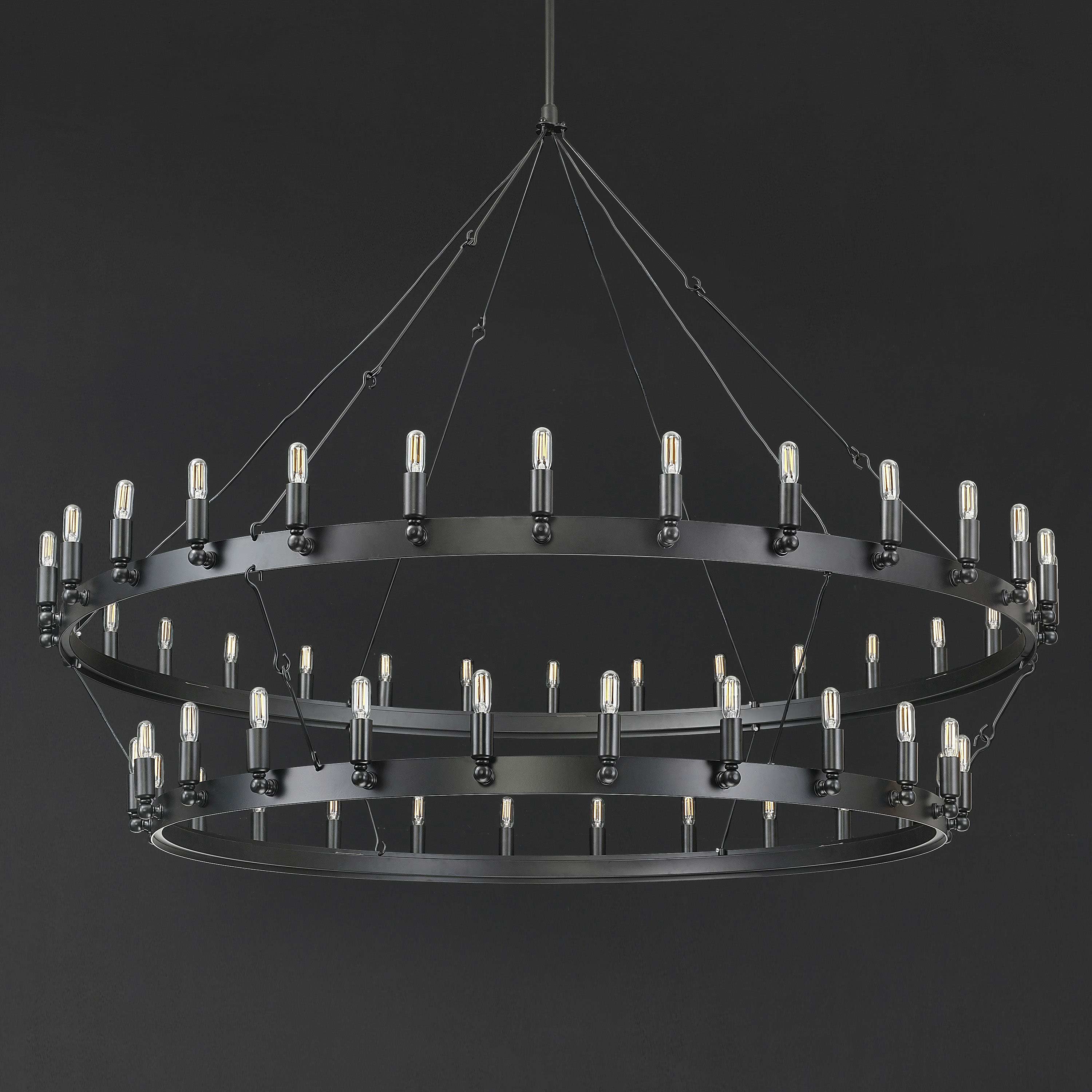 63 Inch Tubular Candle Tiered Chandelier - Camino