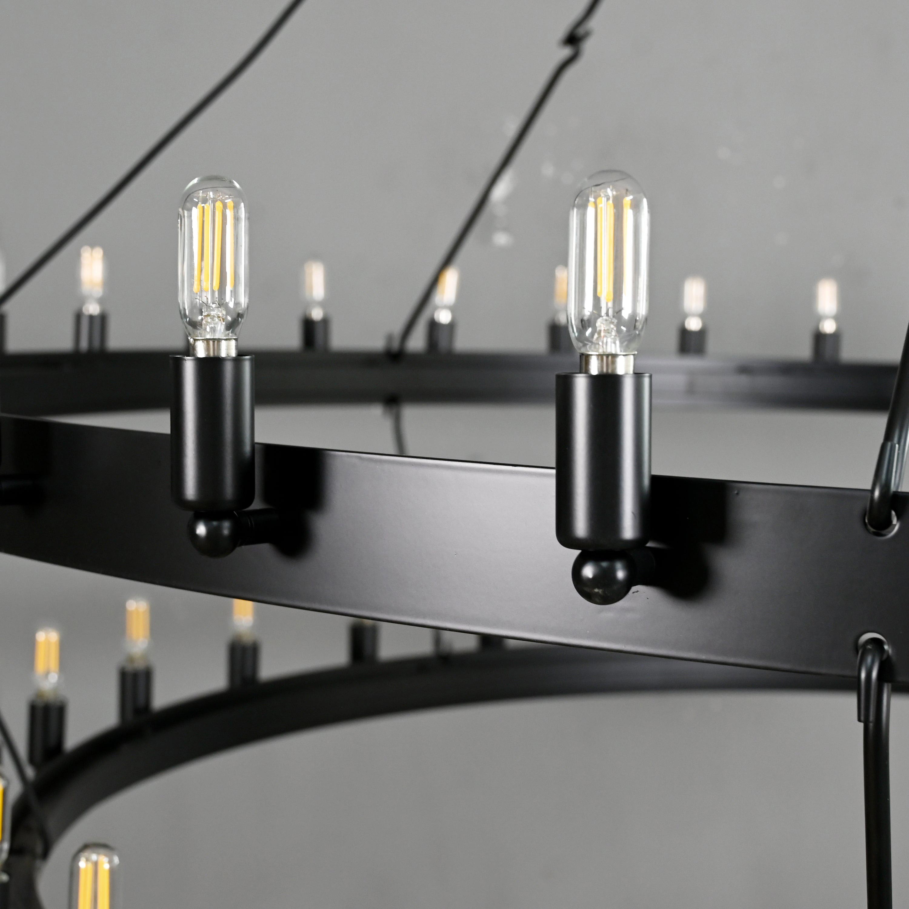 63 Inch Tubular Candle Tiered Chandelier - Camino
