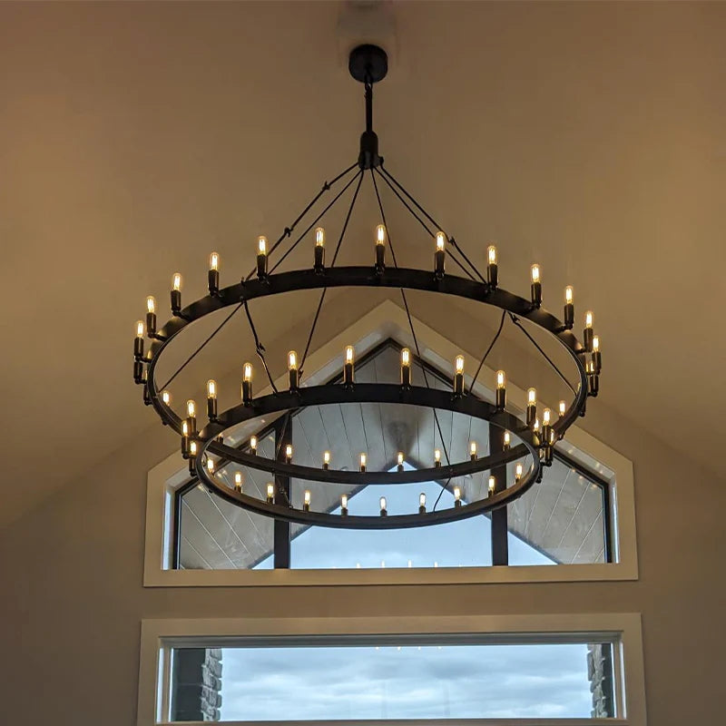 63 Inch Tubular Candle Tiered Chandelier - Camino