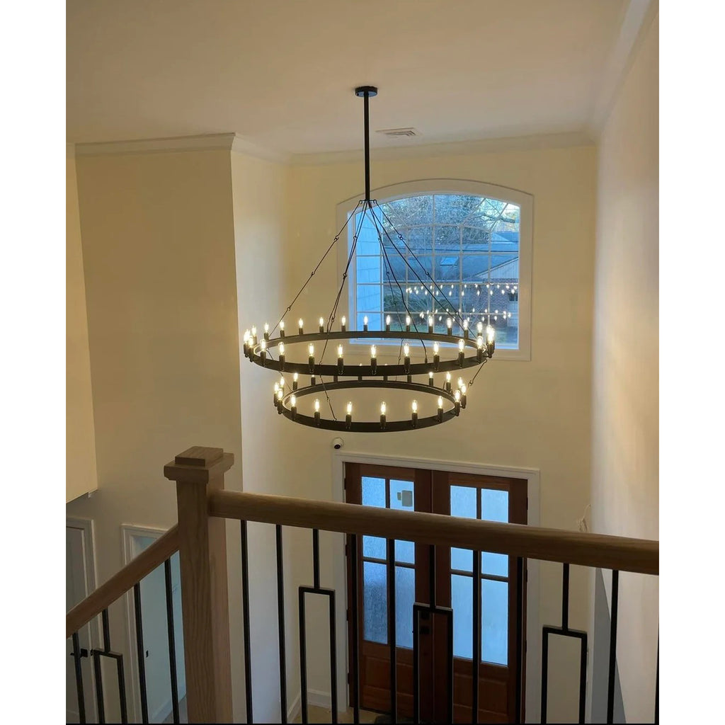 63 Inch Tubular Candle Tiered Chandelier - Camino