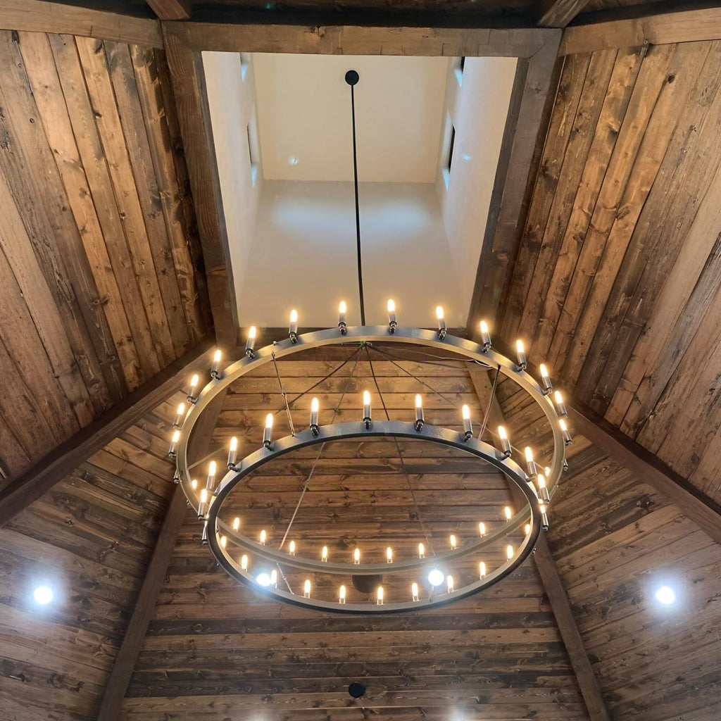 63 Inch Tubular Candle Tiered Chandelier - Camino