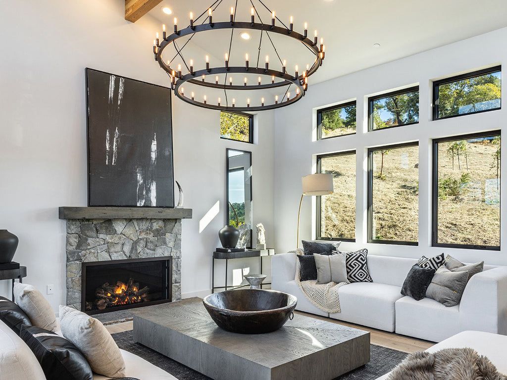 63 Inch Tubular Candle Tiered Chandelier - Camino