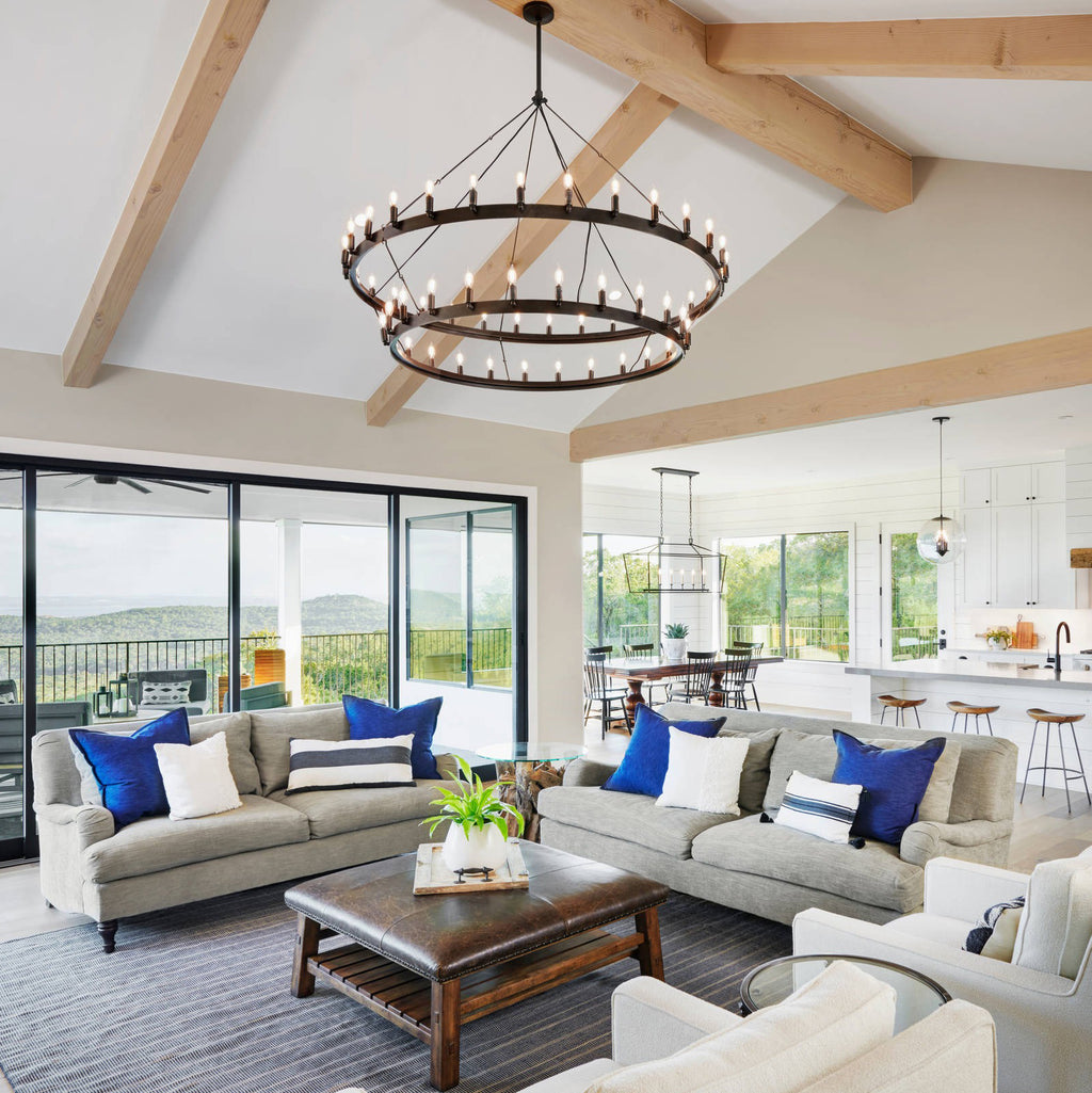 63 Inch Tubular Candle Tiered Chandelier - Camino