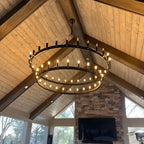 63 Inch Tubular Candle Tiered Chandelier - Camino