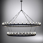 72 Inch Tiered Candle Wagon Wheel Chandelier - Camino