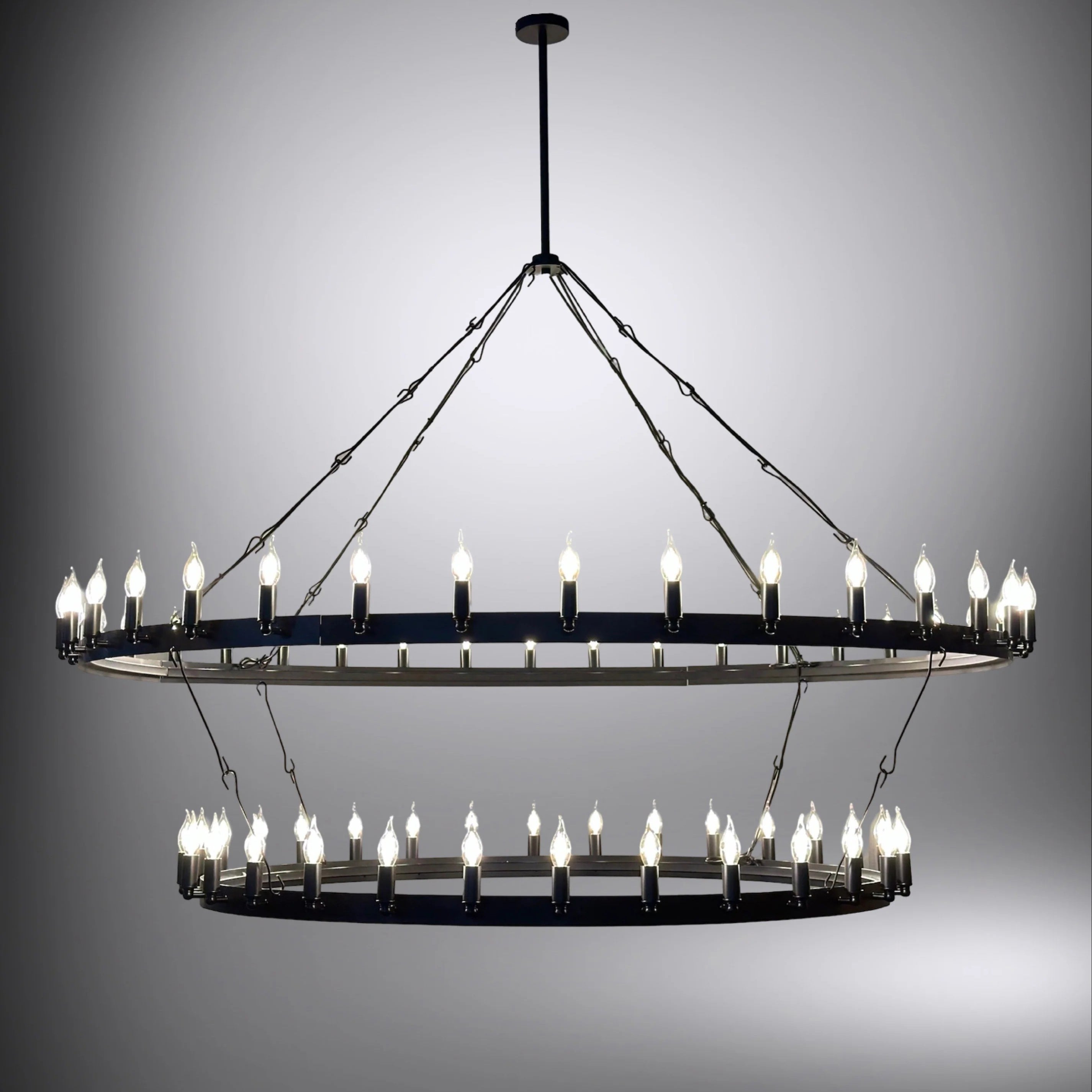 72 Inch Tiered Candle Wagon Wheel Chandelier - Camino