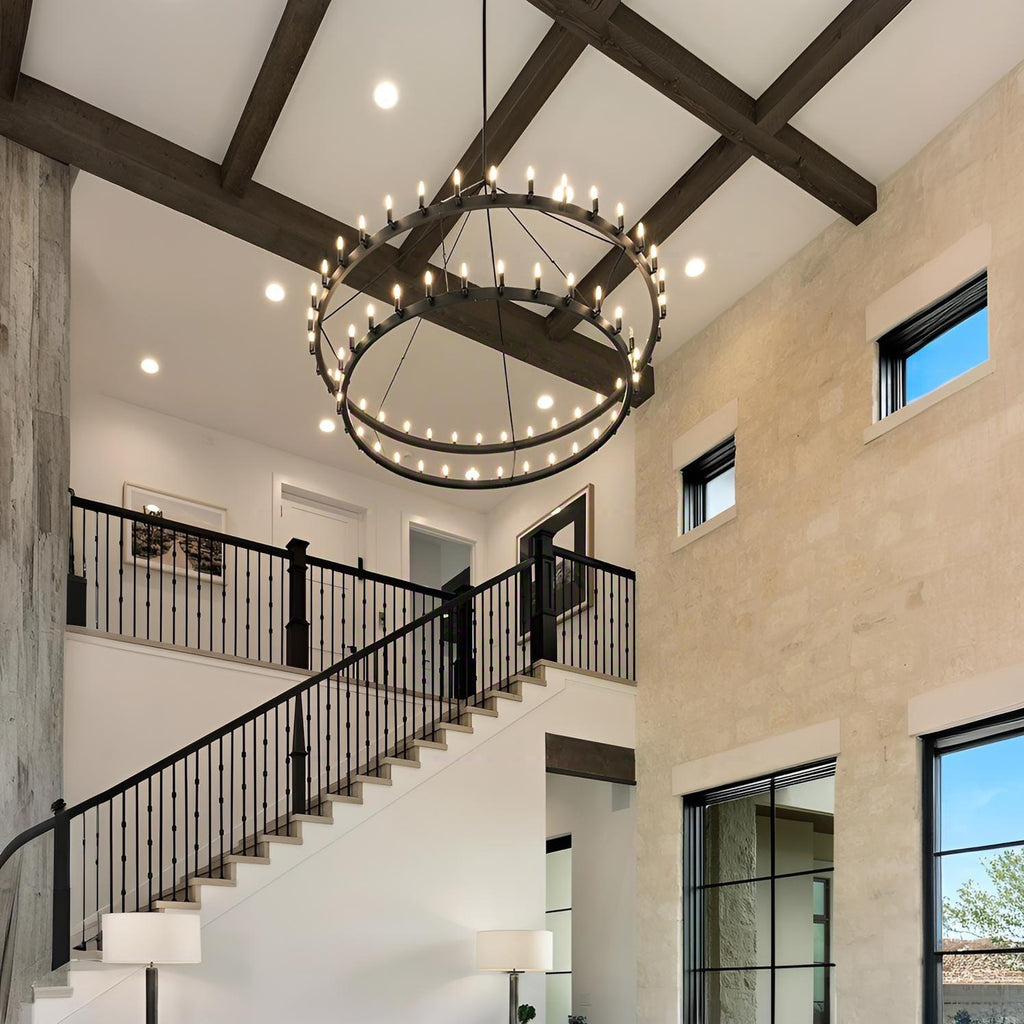 72 Inch Tubular Candle Tiered Chandelier - Camino