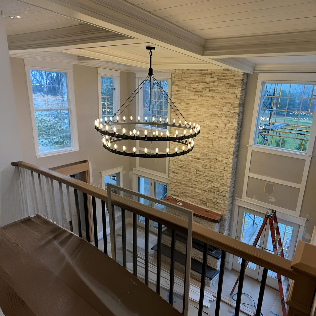 72 Inch Tubular Candle Tiered Chandelier - Camino