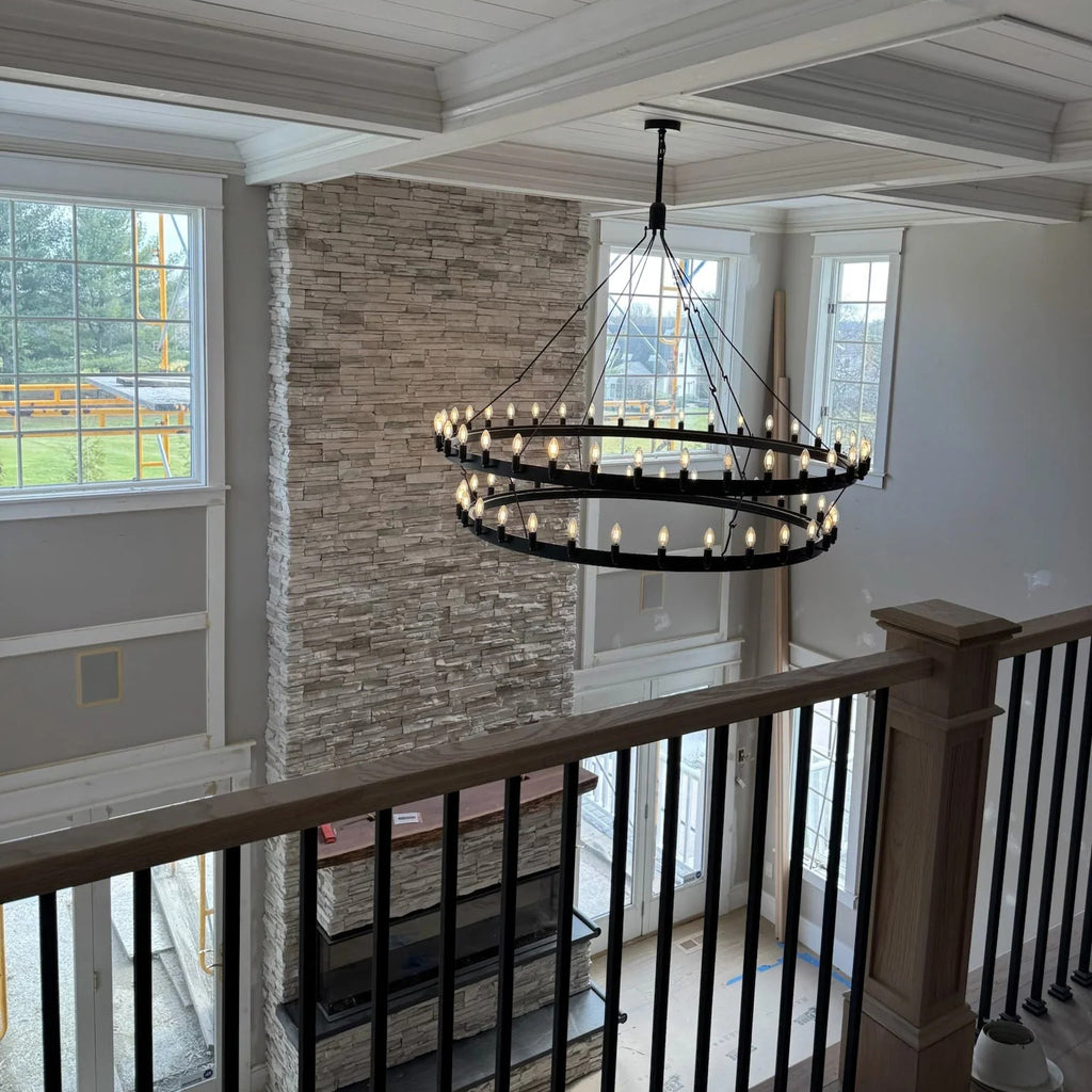 72 Inch Tubular Candle Tiered Chandelier - Camino