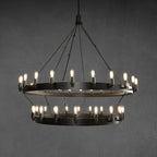 38 Inch Tubular Candle Tiered Chandelier - Camino