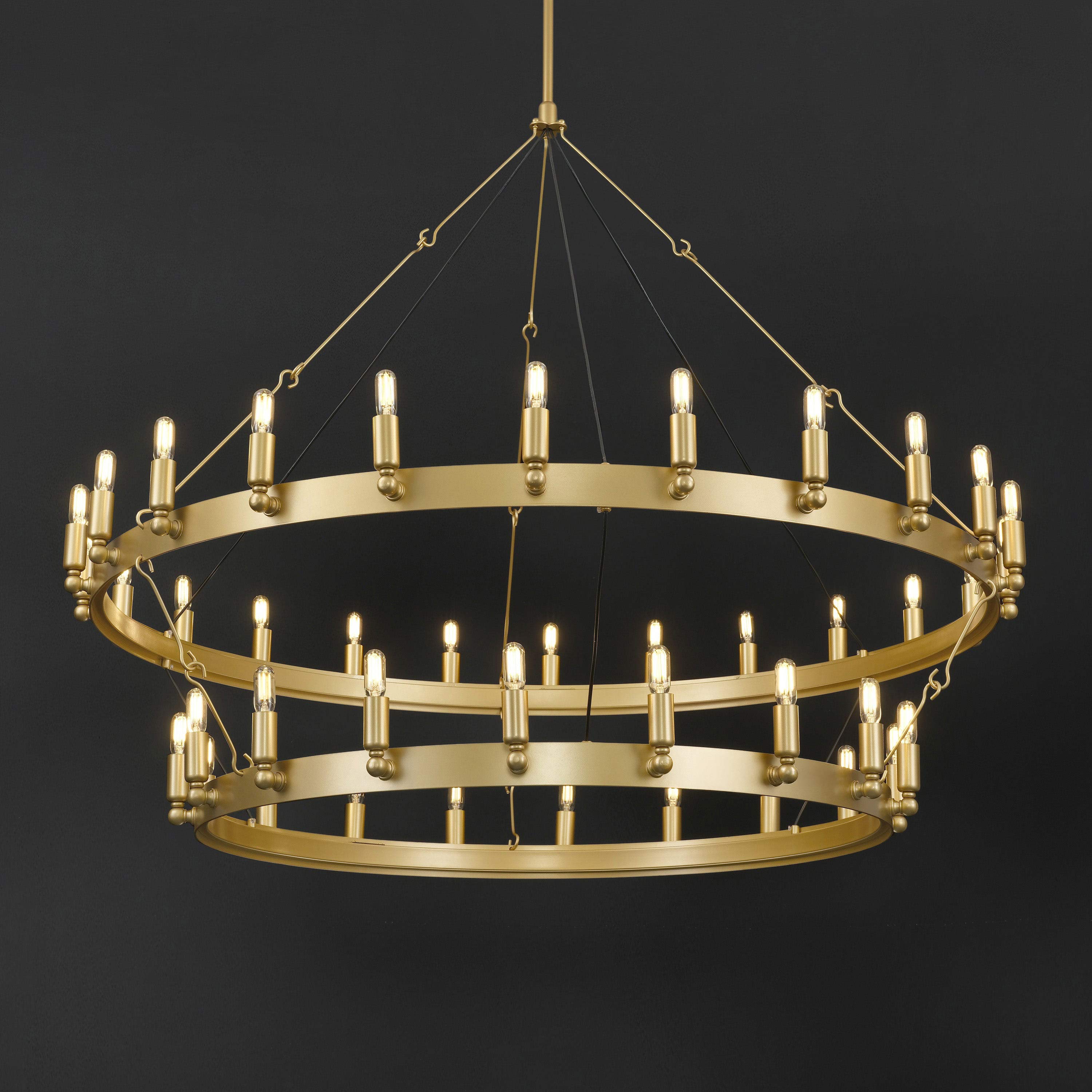 50 Inch Tubular Candle Tiered Chandelier - Camino