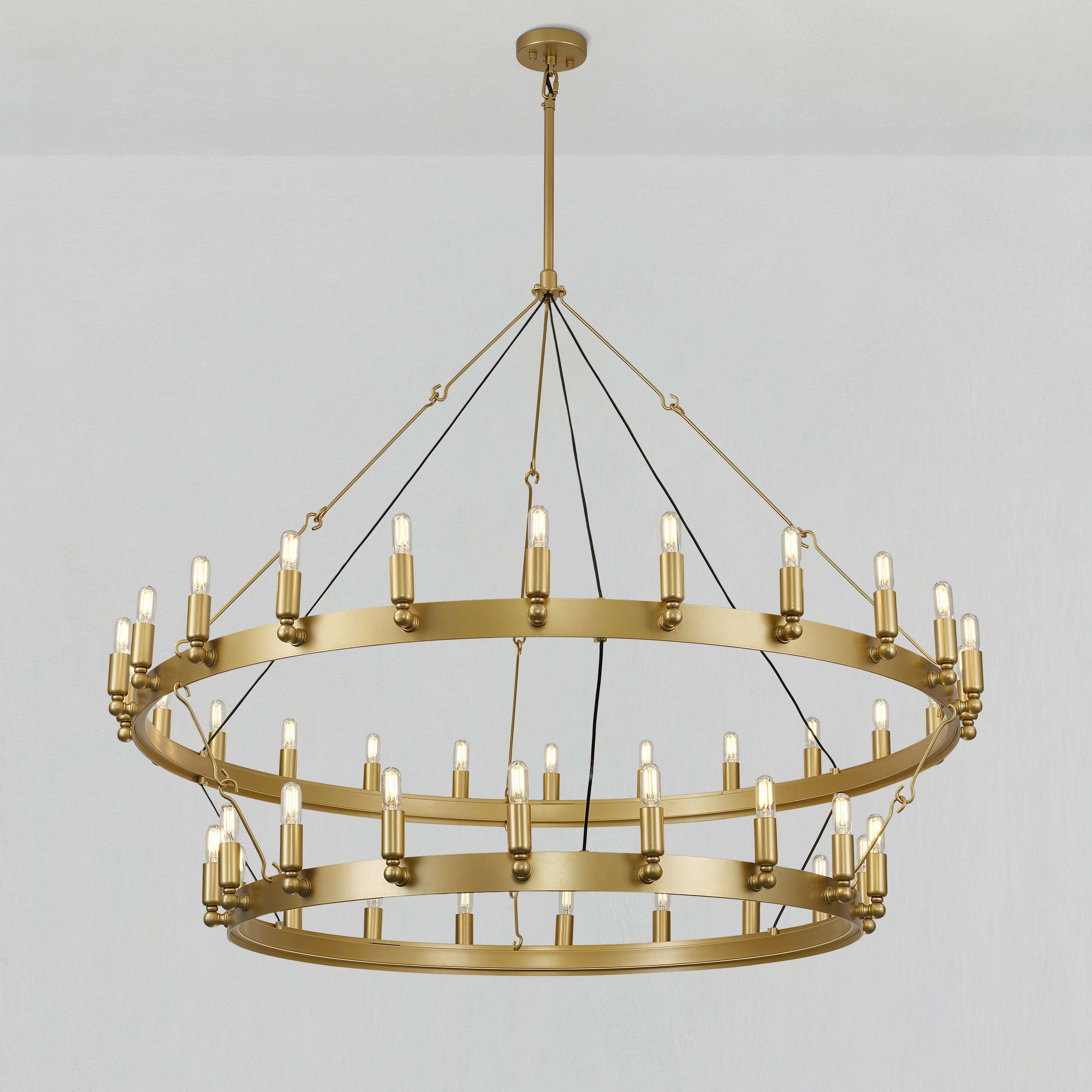 50 Inch Tubular Candle Tiered Chandelier - Camino