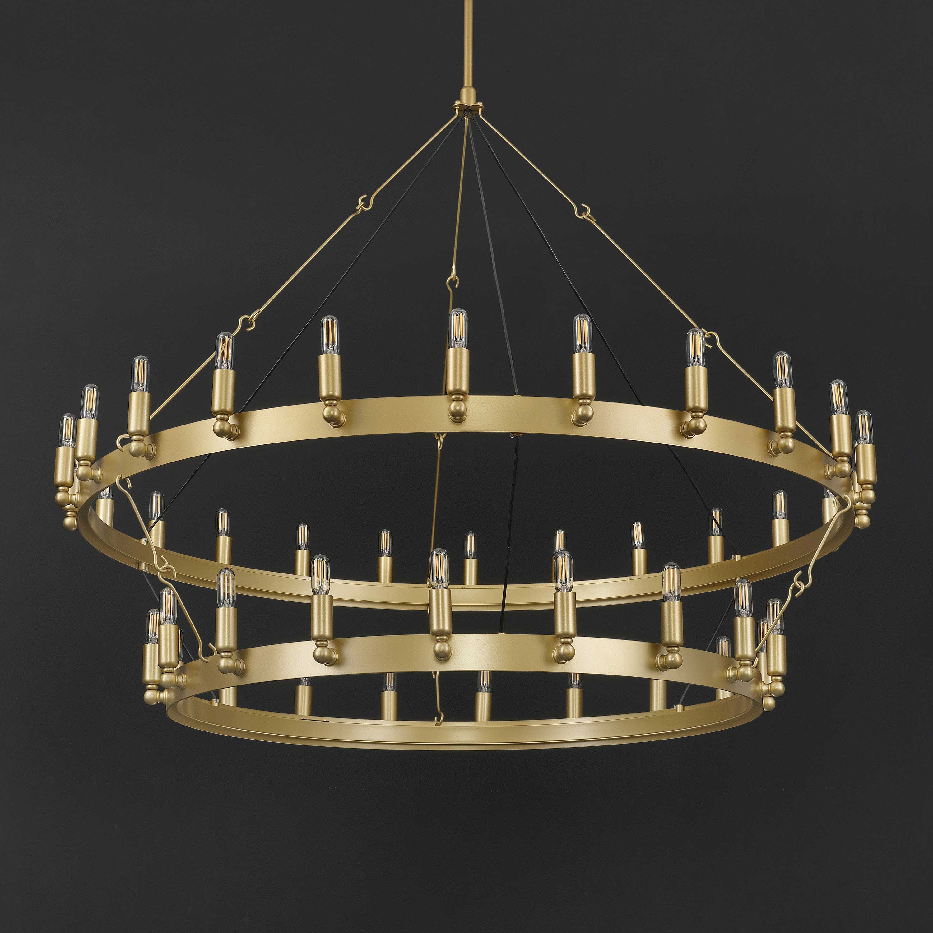 50 Inch Tubular Candle Tiered Chandelier - Camino