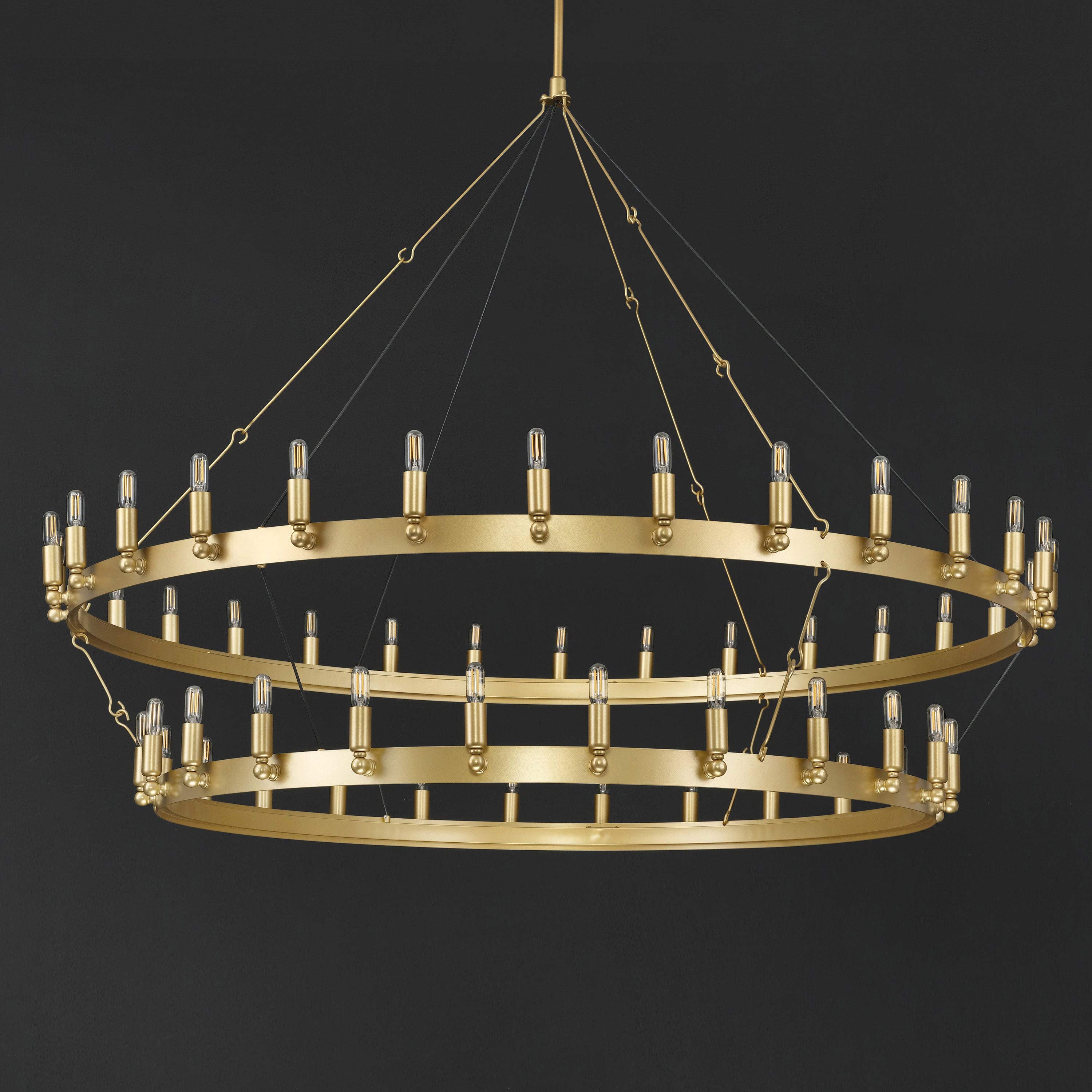 63 Inch Tubular Candle Tiered Chandelier - Camino