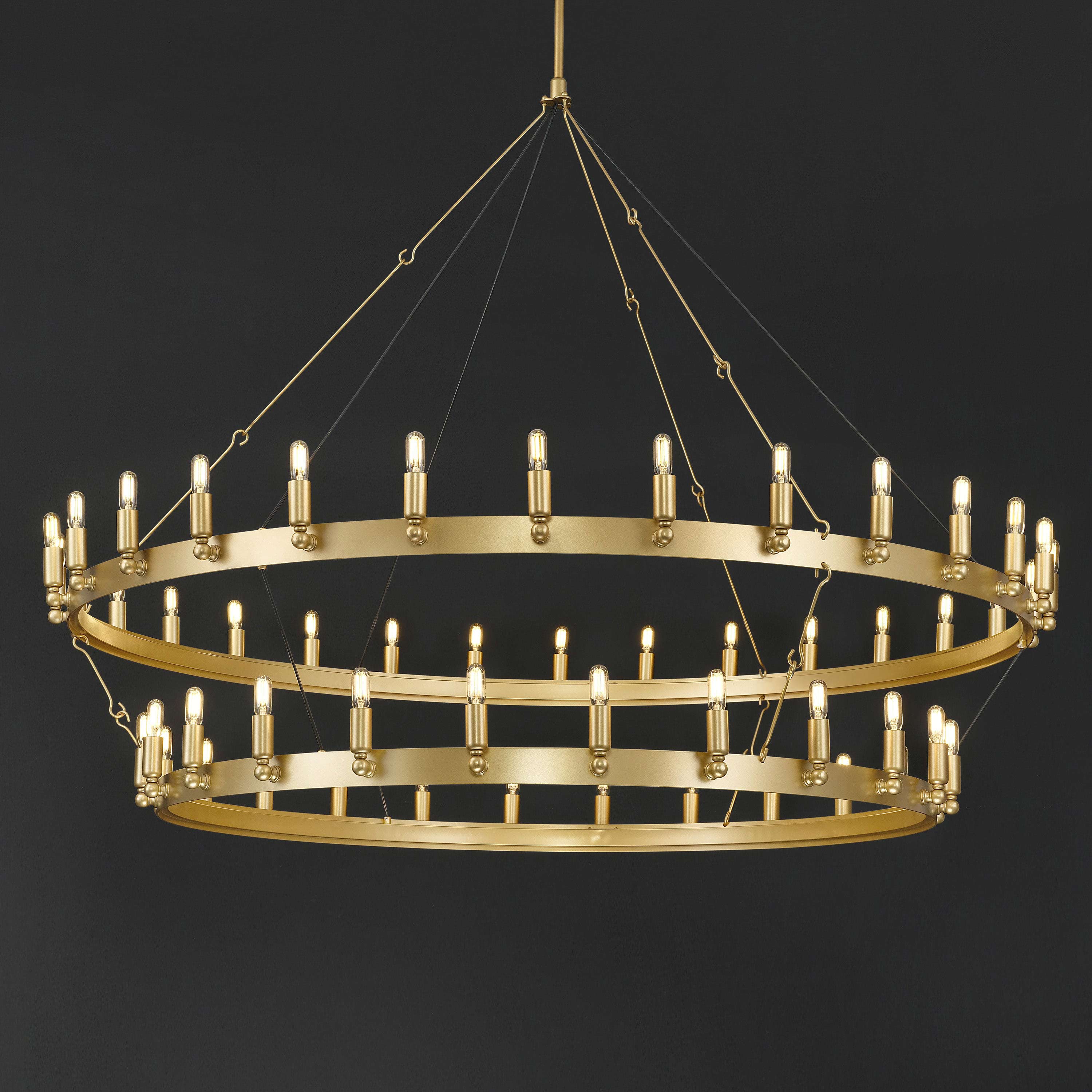 63 Inch Tubular Candle Tiered Chandelier - Camino
