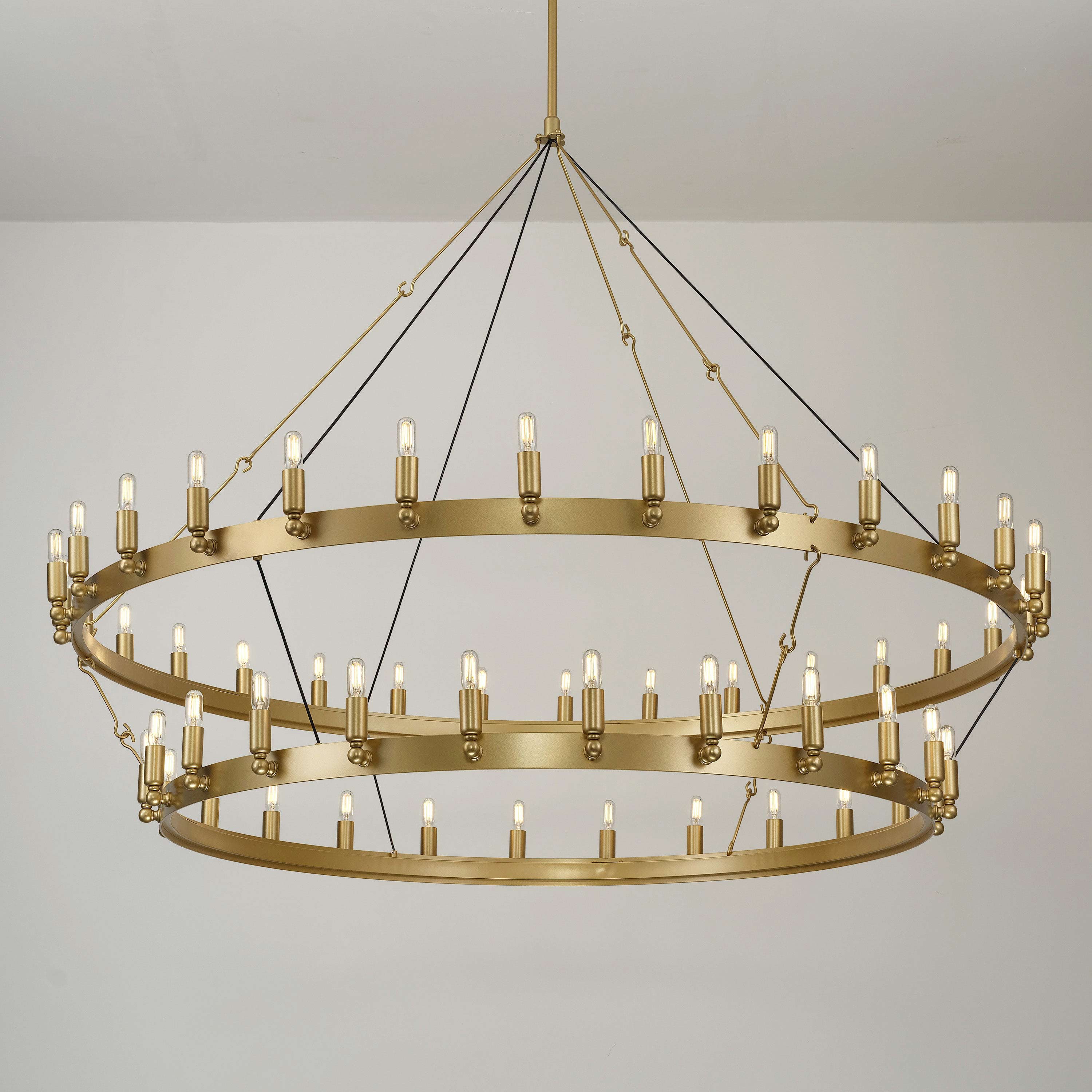 63 Inch Tubular Candle Tiered Chandelier - Camino
