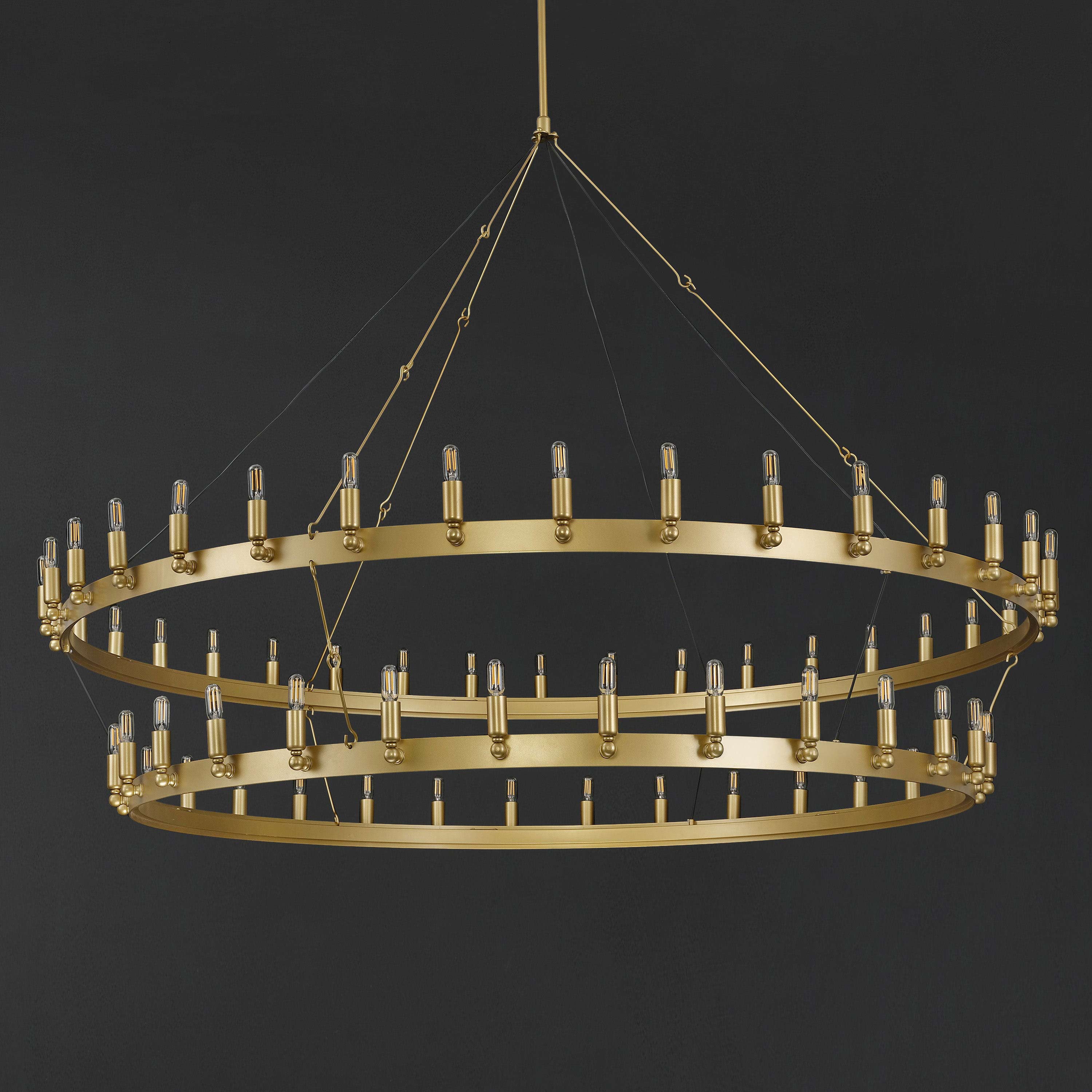 72 Inch Tubular Candle Tiered Chandelier - Camino