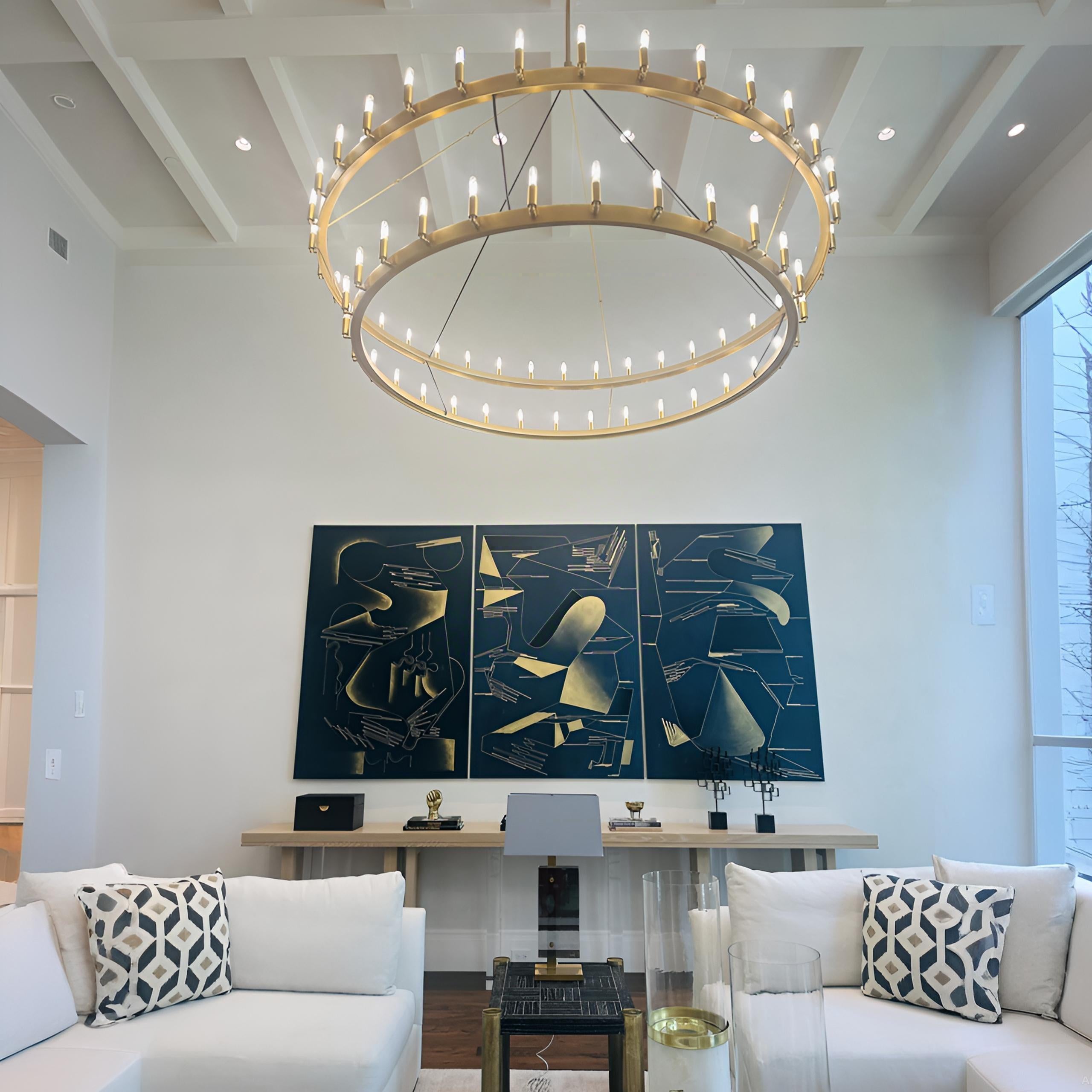 72 Inch Tubular Candle Tiered Chandelier - Camino