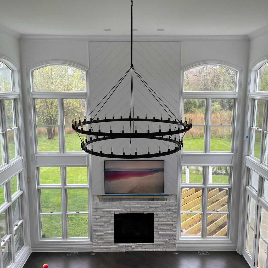 72 Inch Tubular Candle Tiered Chandelier - Camino