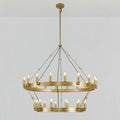 38 Inch Tubular Candle Tiered Chandelier - Camino