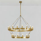 38 Inch Tubular Candle Tiered Chandelier - Camino