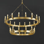 38 Inch Tubular Candle Tiered Chandelier - Camino