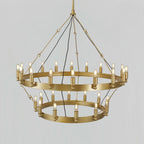 38 Inch Tubular Candle Tiered Chandelier - Camino