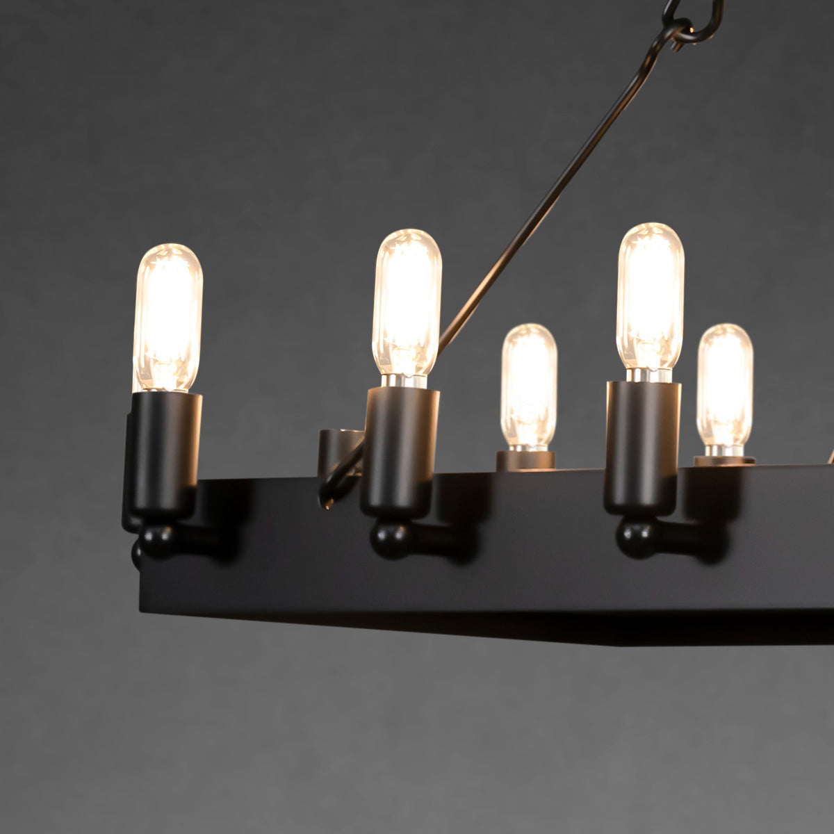 41 Inch Tubular Candle Rectangular Chandelier - Camino