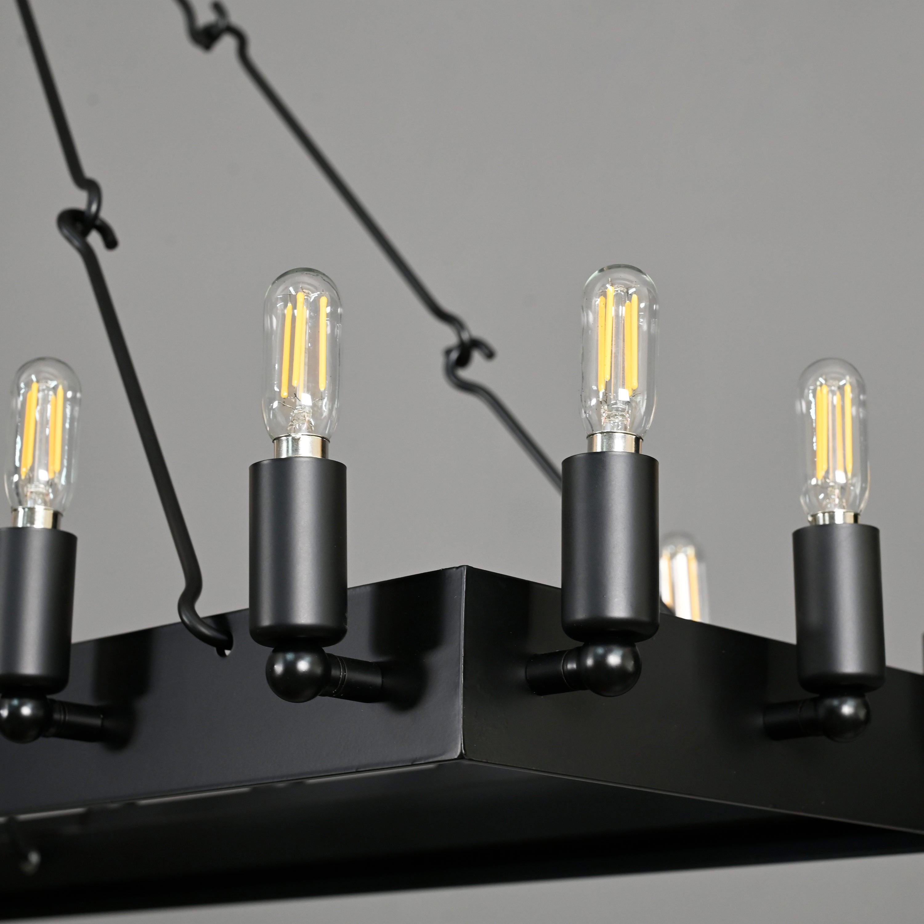 41 Inch Tubular Candle Rectangular Chandelier - Camino